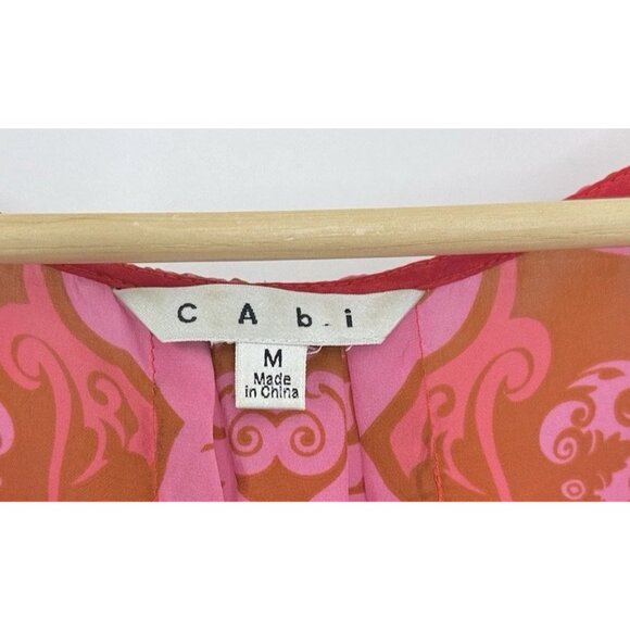 CAbi True Love Tank Top #672 Sleeveless Floral 100% Silk Pleated Sz M Preppy - Picture 6 of 13